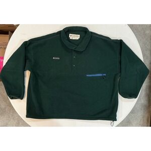 VTG USA Made Columbia Fleece Pullover Mens 4XL Green Hiking Gorpcore Outdoor